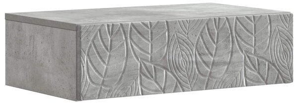 Fali oldaltábla Betonszürke 59 x 34,5 x 17 cm Szerelt Fa