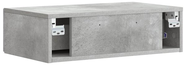 Fali oldaltábla Betonszürke 59 x 34,5 x 17 cm Szerelt Fa