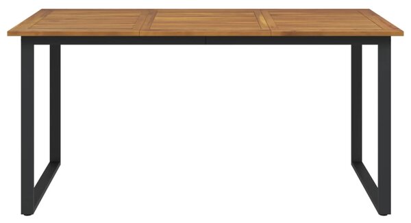 Tömör akácfa kerti asztal U-alakú lábakkal 160 x 80 x 75 cm
