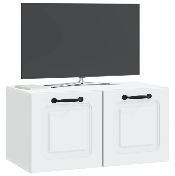Fali TV szekrény Fehér 59,5 x 31 x 30 cm Szerelt Fa