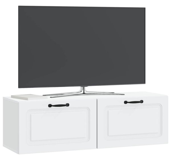 Fali TV szekrény Fehér 98 x 31 x 30 cm Szerelt Fa