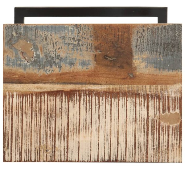 2 db tömör újrahasznosított fa kisasztal 31,5 x 24,5 x 64,5 cm