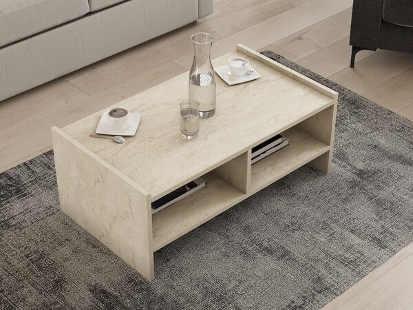 Pera dohányzóasztal, travertin, 90 cm