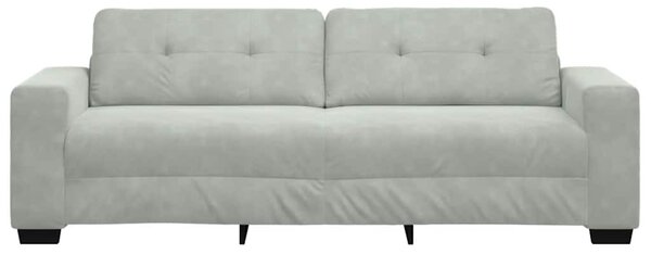 3 személyes világosszürke bársony kanapé 220 x 78 x 80 cm