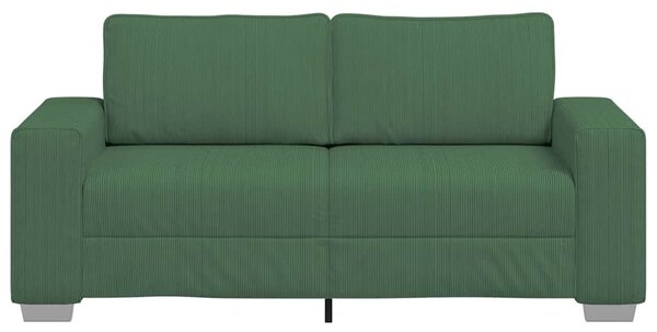 Sötétzöld kétszemélyes kanapé 180 x 77 x 82 cm kordbársony szövet