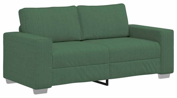 Sötétzöld kétszemélyes kanapé 180 x 77 x 82 cm kordbársony szövet