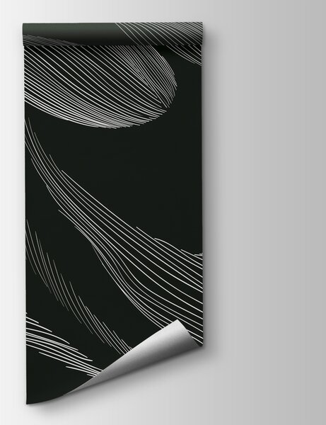Fotótapéta Fehér vonalak fekete háttéren, Designer fali fotótapéta, Népszerű fotótapéta, w01216v2 - Tapeko.hu