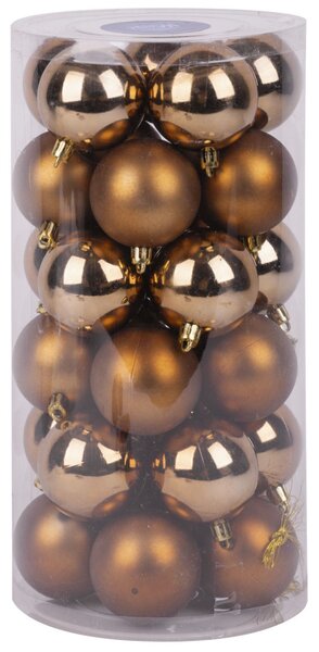 MagicHome karácsonyi gömbök, 30 db, réz, mix, karácsonyfára, 6 cm