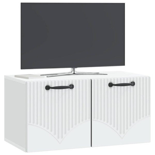 Fali TV szekrény Fehér 59,5 x 31 x 30 cm Szerelt Fa