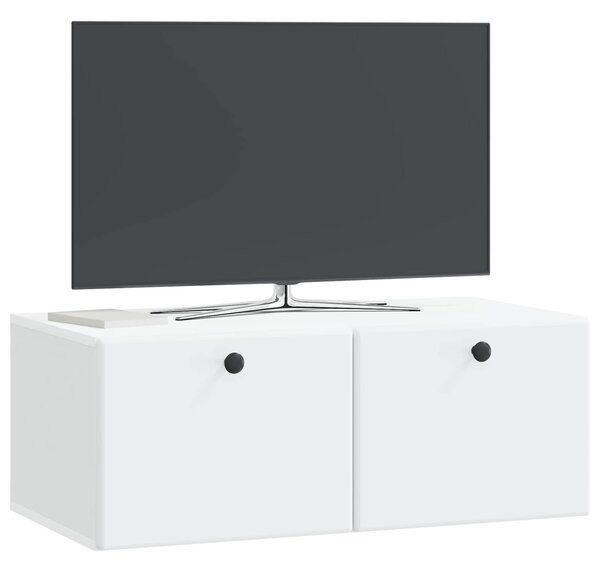 Fali TV szekrény 78,5 x 41 x 30 cm Fehér Szerelt Fa
