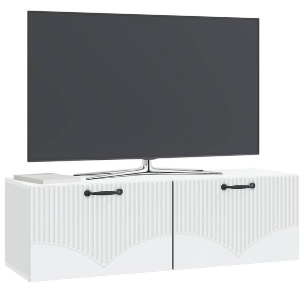 Fali TV szekrény Fehér 98 x 31 x 30 cm Szerelt Fa