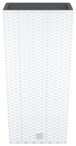 Kivehető belsővel rendelkező fehér virágtartó 11/26,5 l PP rattan