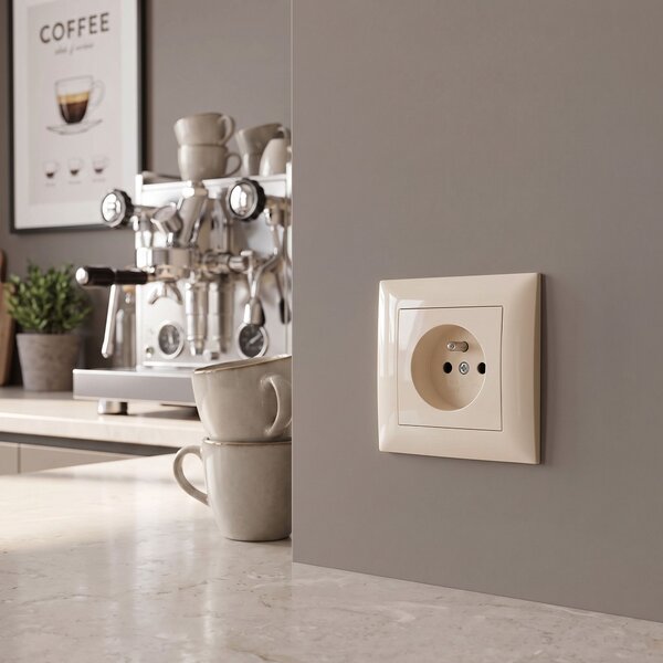 Egyszeres földelt aljzat OSTE JNH001-G Beige