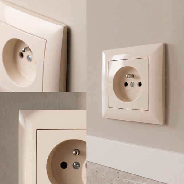 Egyszeres földelt aljzat OSTE JNH001-G Beige