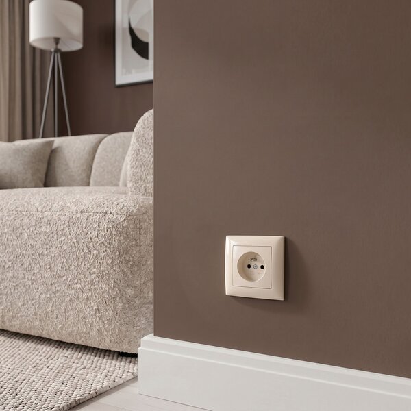 Egyszeres földelt aljzat OSTE JNH001-G Beige
