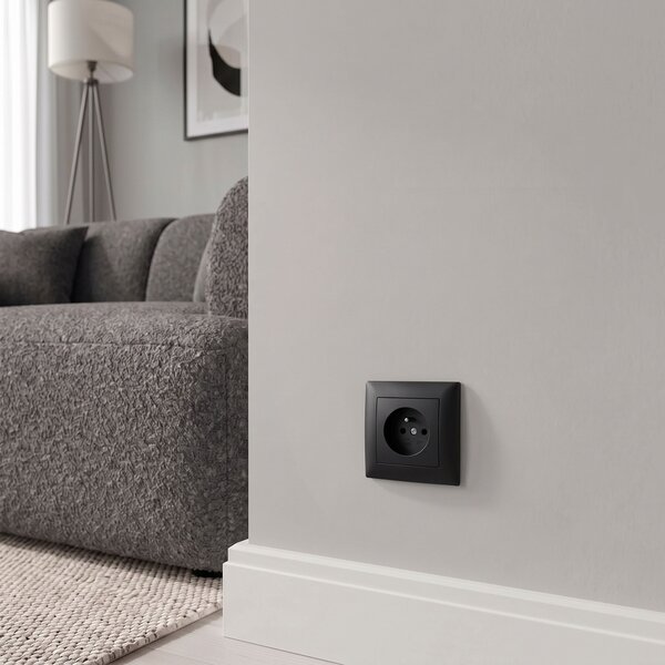 Egyszeres földelt aljzat OSTE JNH001-G Black