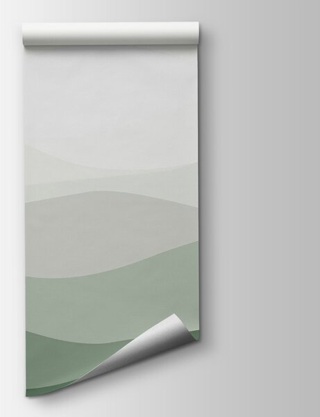 Fotótapéta Zöld és fehér hullámos vonalak, Geometriai 3D fotótapéta, Népszerű fotótapéta, w01721v2 - Tapeko.hu