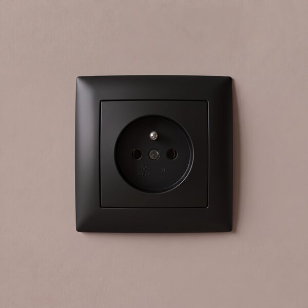 Egyszeres földelt aljzat OSTE JNH001-G Black