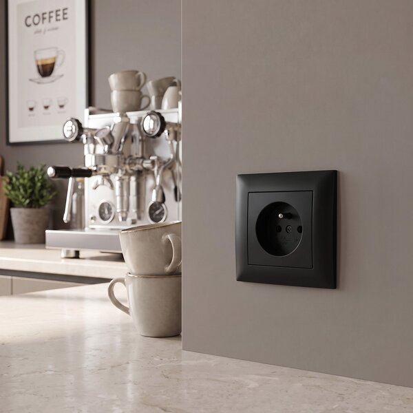 Egyszeres földelt aljzat OSTE JNH001-G Black