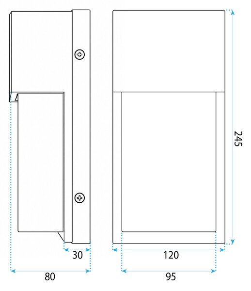 Homlokzati fali lámpa JNH034-G Black