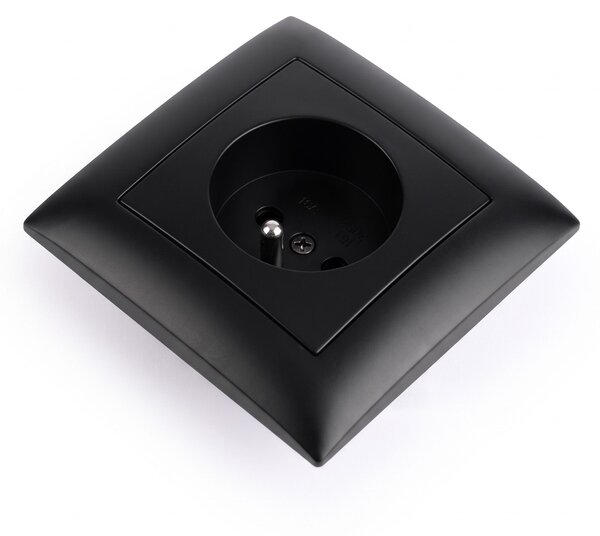 Egyszeres földelt aljzat kerettel OSTE JNH001-G Black