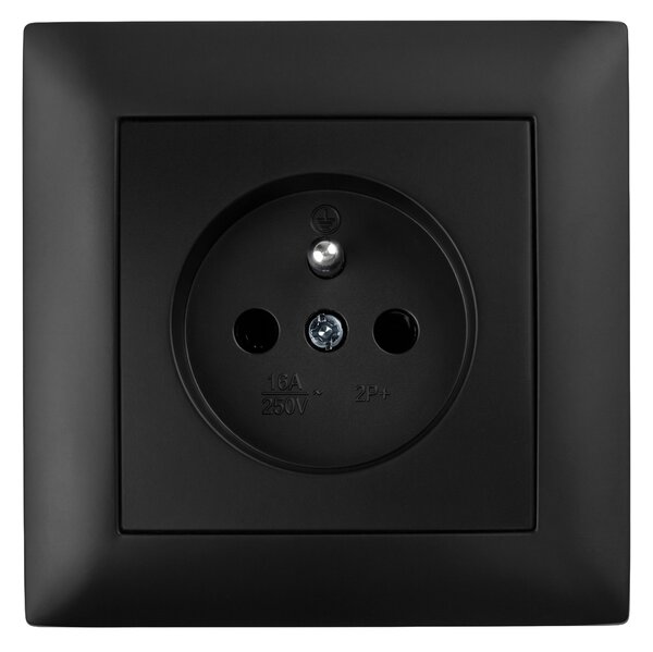Egyszeres földelt aljzat kerettel OSTE JNH001-G Black