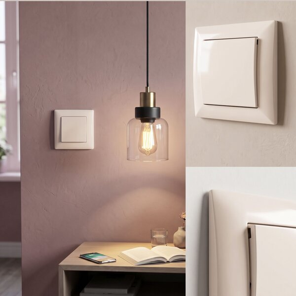 Egypólusú Kapcsoló Kerettel OSTE JNH006-W BEIGE