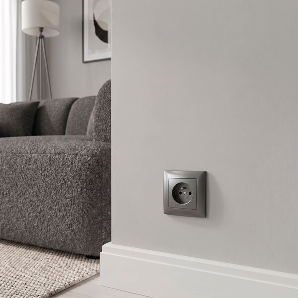 Egyszeres földelt aljzat OSTE JNH001-G Grey