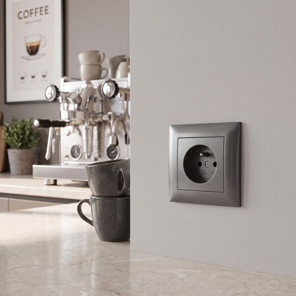 Egyszeres földelt aljzat OSTE JNH001-G Grey