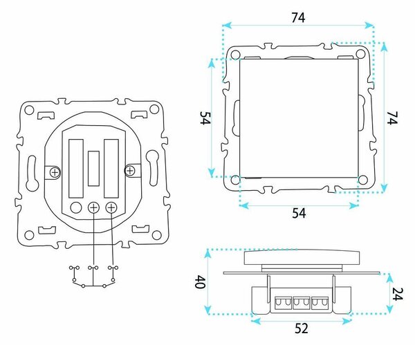 Egypólusú Kapcsoló OSTE JNH006-W BLACK