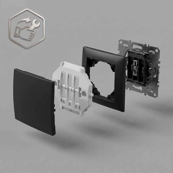Egypólusú Kapcsoló OSTE JNH006-W BLACK