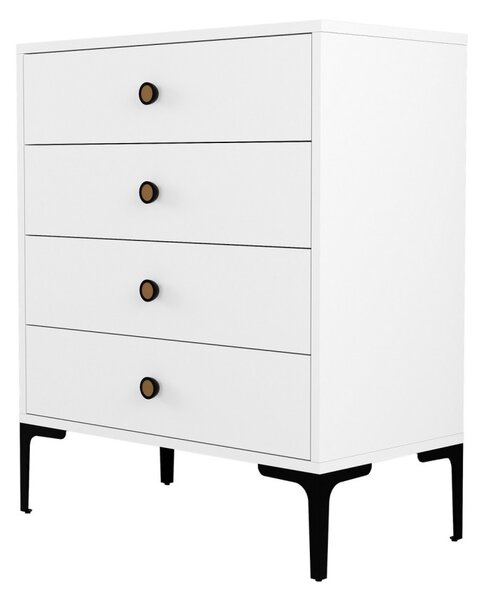 Lizbon komód, fehér, 76 cm