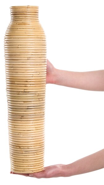Dekor váza PREMANA Rattan 55 cm Természetes