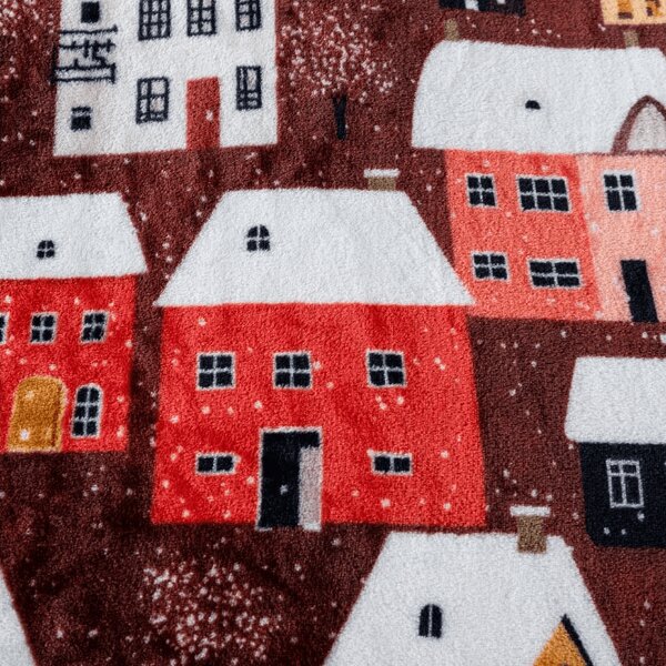 Mikroplüss takaró SNOWY VILLAGE, színes kivitel Méret: 150 x 200 cm