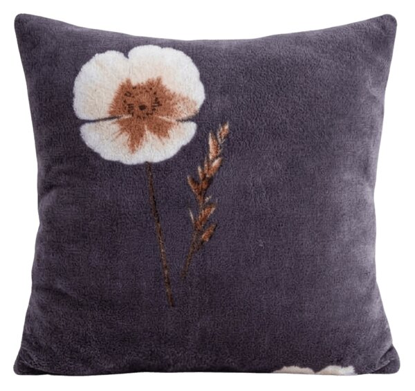 Kétoldalas Párnahuzat DUO SENSE ARVENA 45x45 cm mikroplüss/flanel, sötétszürke