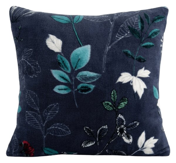 Kétoldalas párnahuzat DUO SENSE NOCTIFLORA 45x45 cm mikroplüss/flanel, sötétkék