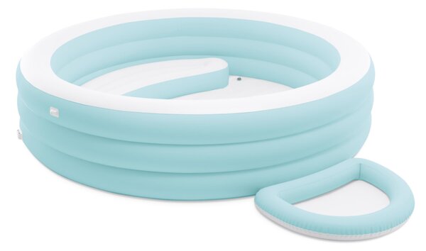 Családi medence, Intex Swim Center Canopy Lounge, 277 × 221 × 137 cm, kék, 830 literes, felfújható, napellenzővel és külön lábfürdővel (57195)