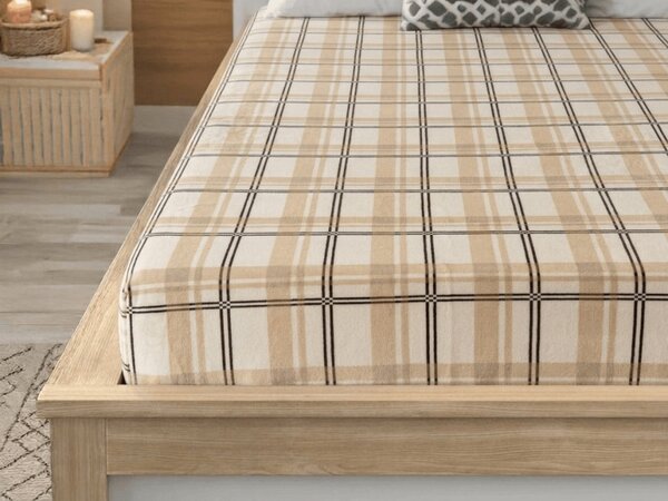 Mikroplüss lepedő PLAID 90x200 cm krém színű