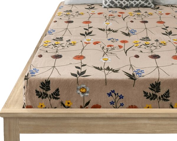 Mikroplüss lepedő HERBAR 90x200 cm bézs