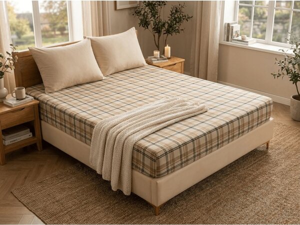 Mikroplüss lepedő PLAID 90x200 cm krém színű