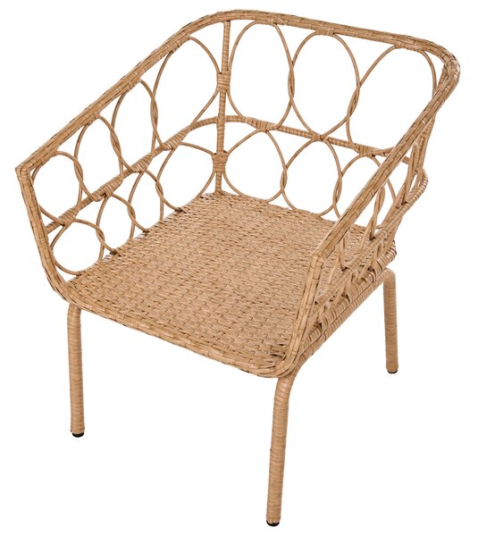 Bisztrószett FERLA PE Rattan Világosbarna