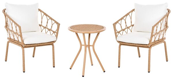 Bisztrószett FERLA PE Rattan Világosbarna