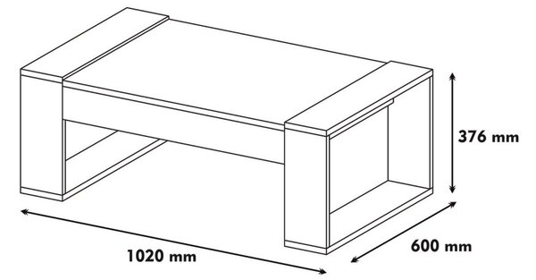 Venüs dohányzóasztal, dió-krém, 102 cm