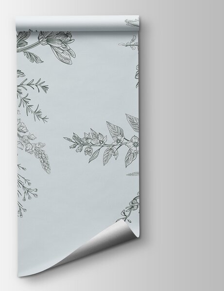 Fotótapéta Elegáns virágos illusztráció tompa tónusokkal, Virágos fotótapéta, Népszerű fotótapéta, w00381v3 - Tapeko.hu