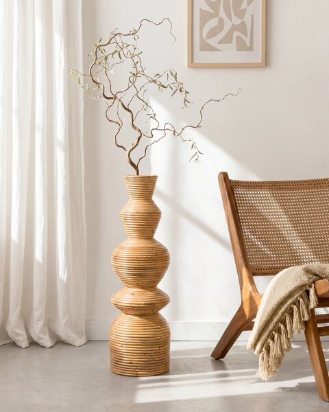Dekor váza NUORO Rattan 70 cm Természetes