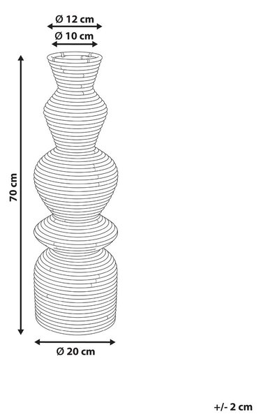 Dekor váza NUORO Rattan 70 cm Természetes