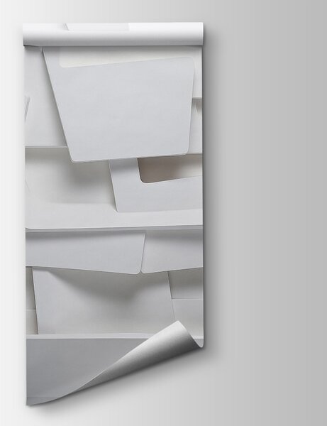Fotótapéta Az absztrakt fehér formák izgalmas mintázatot alkotnak, 3D fotótapéta, Népszerű fotótapéta, w03559 - Tapeko.hu
