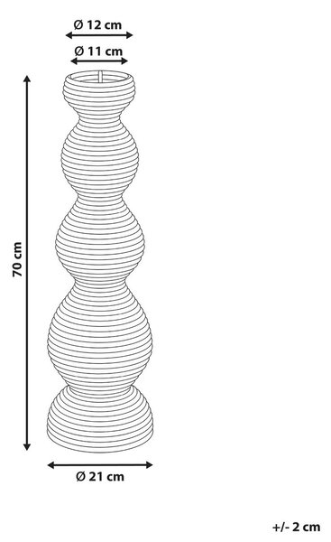 Dekor váza GERACE Rattan 70 cm Természetes