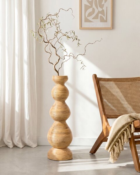 Dekor váza GERACE Rattan 70 cm Természetes
