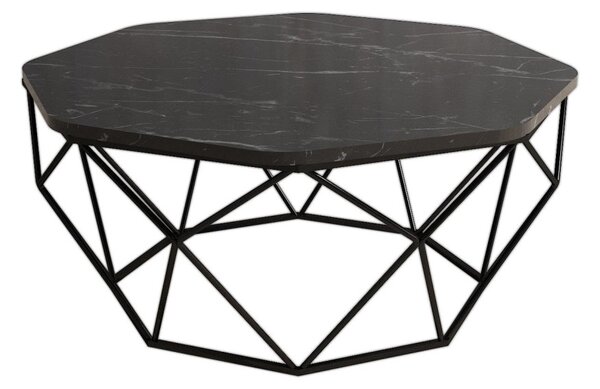 Diamond dohányzóasztal, fekete márvány, 90 cm